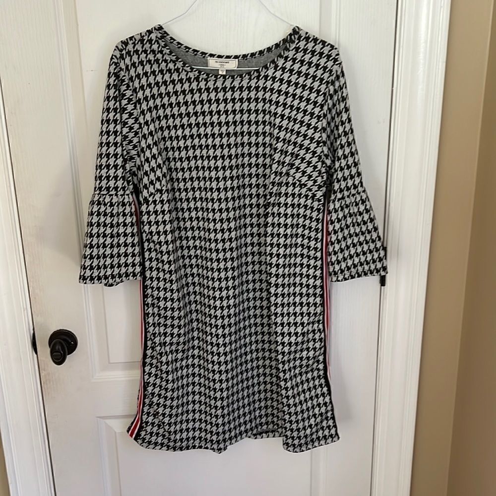 No Comment Plus Race Stripe Plaid Dress